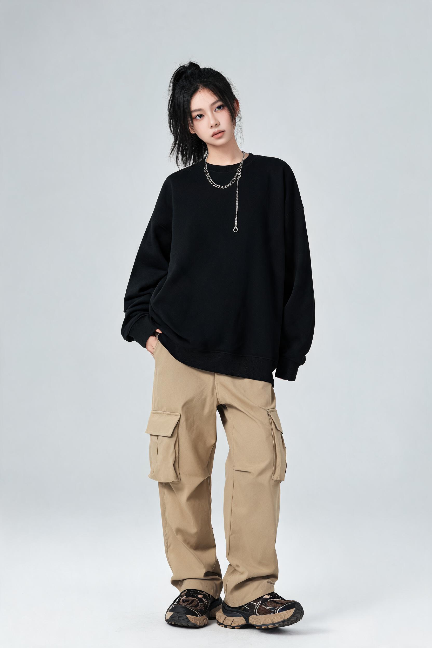 oversize卫衣工装裤