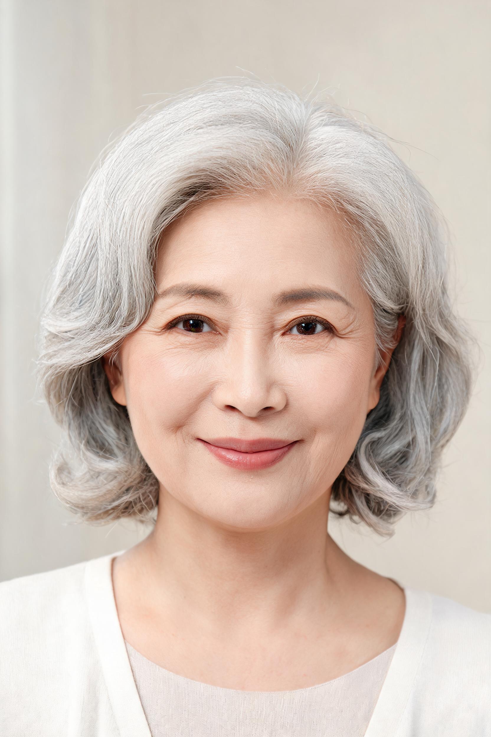 慈祥奶奶·齐耳银发