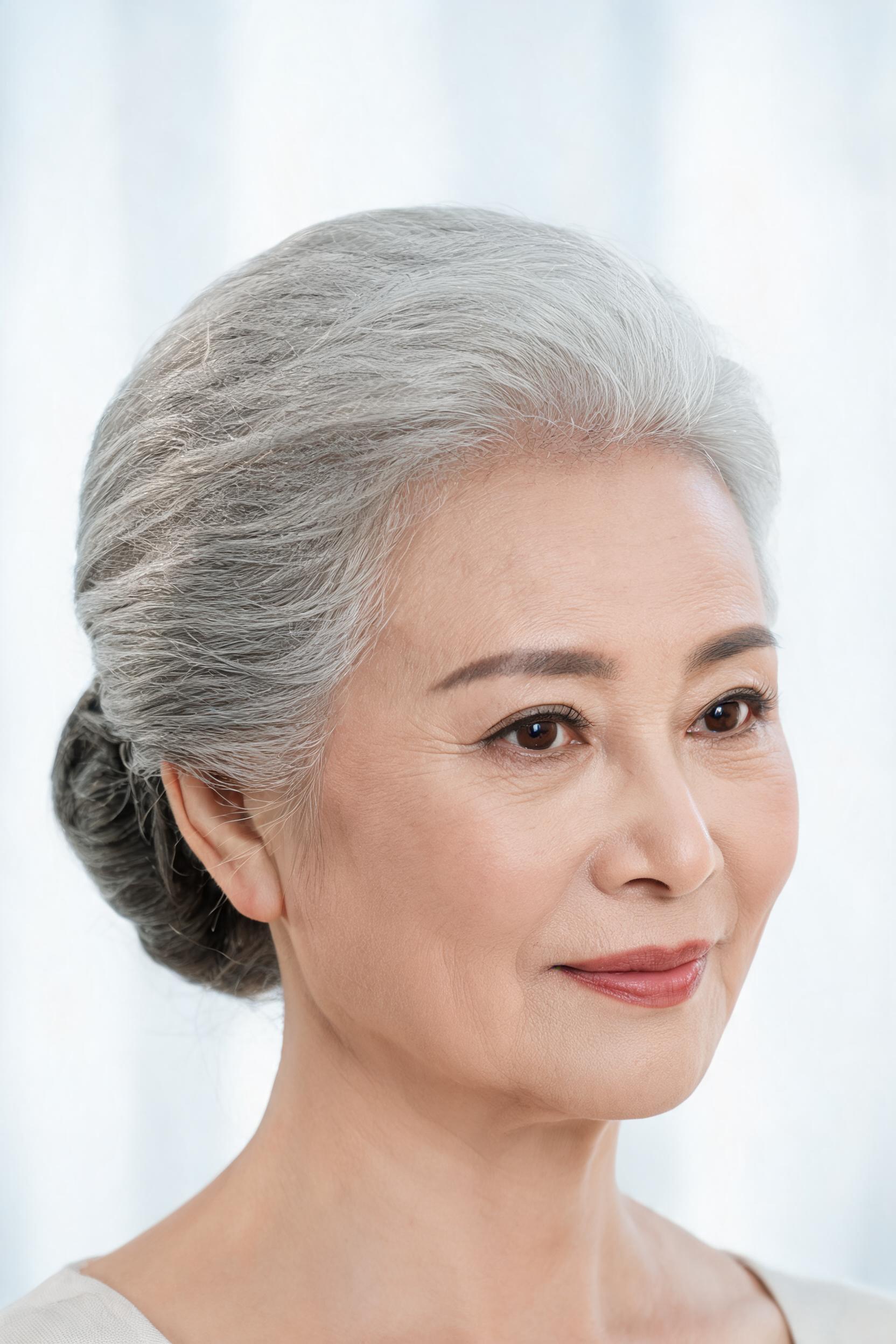 端庄银发·低发髻