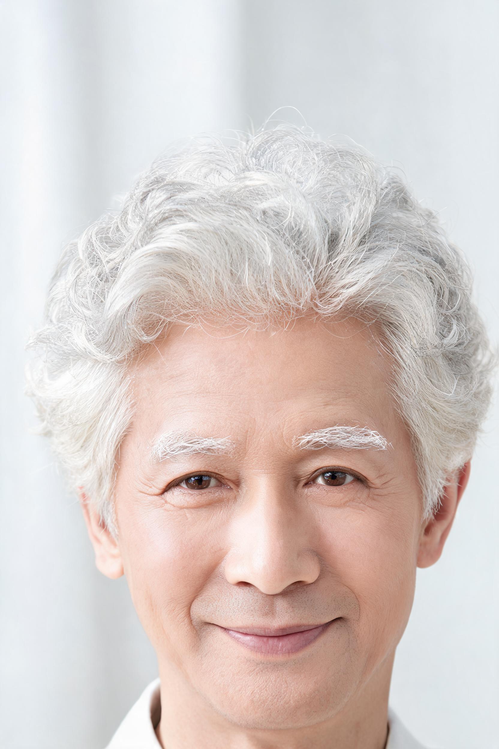 和蔼老人·短卷银发