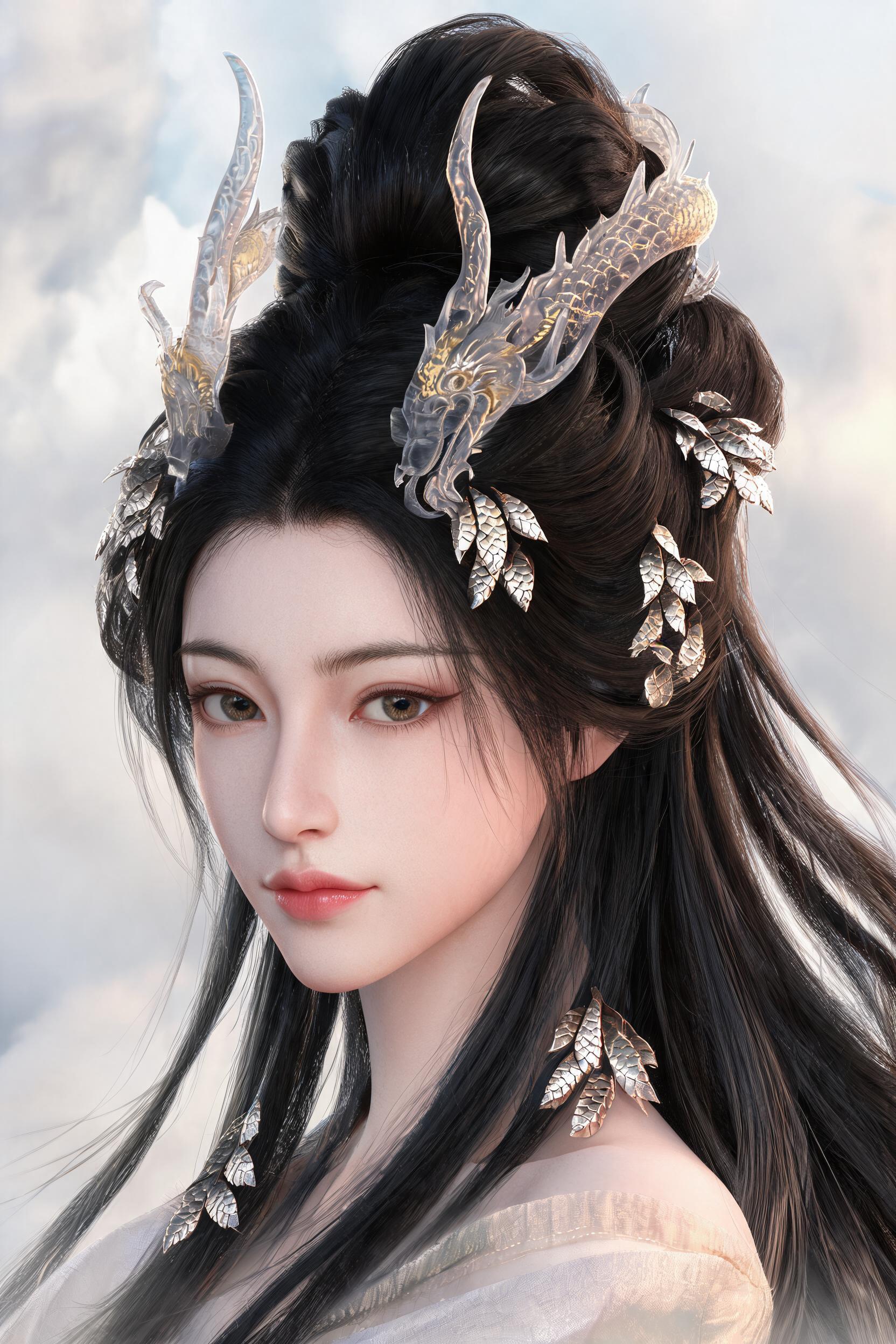 龙女·云鬓龙角