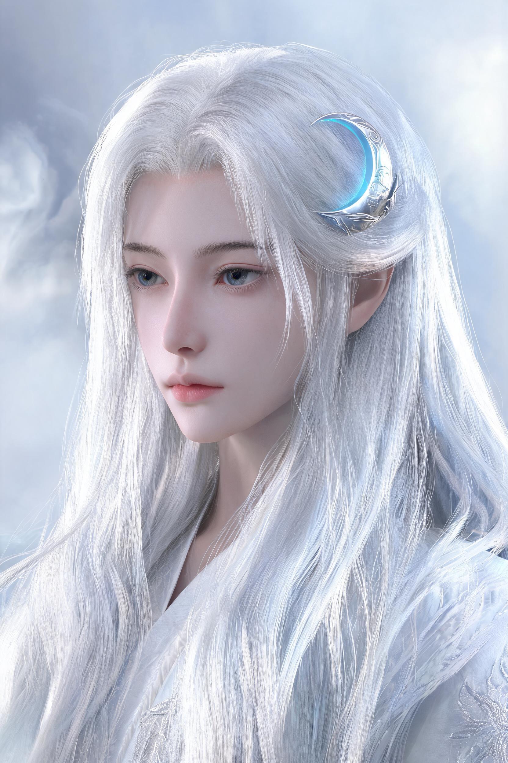 月神·银白长发