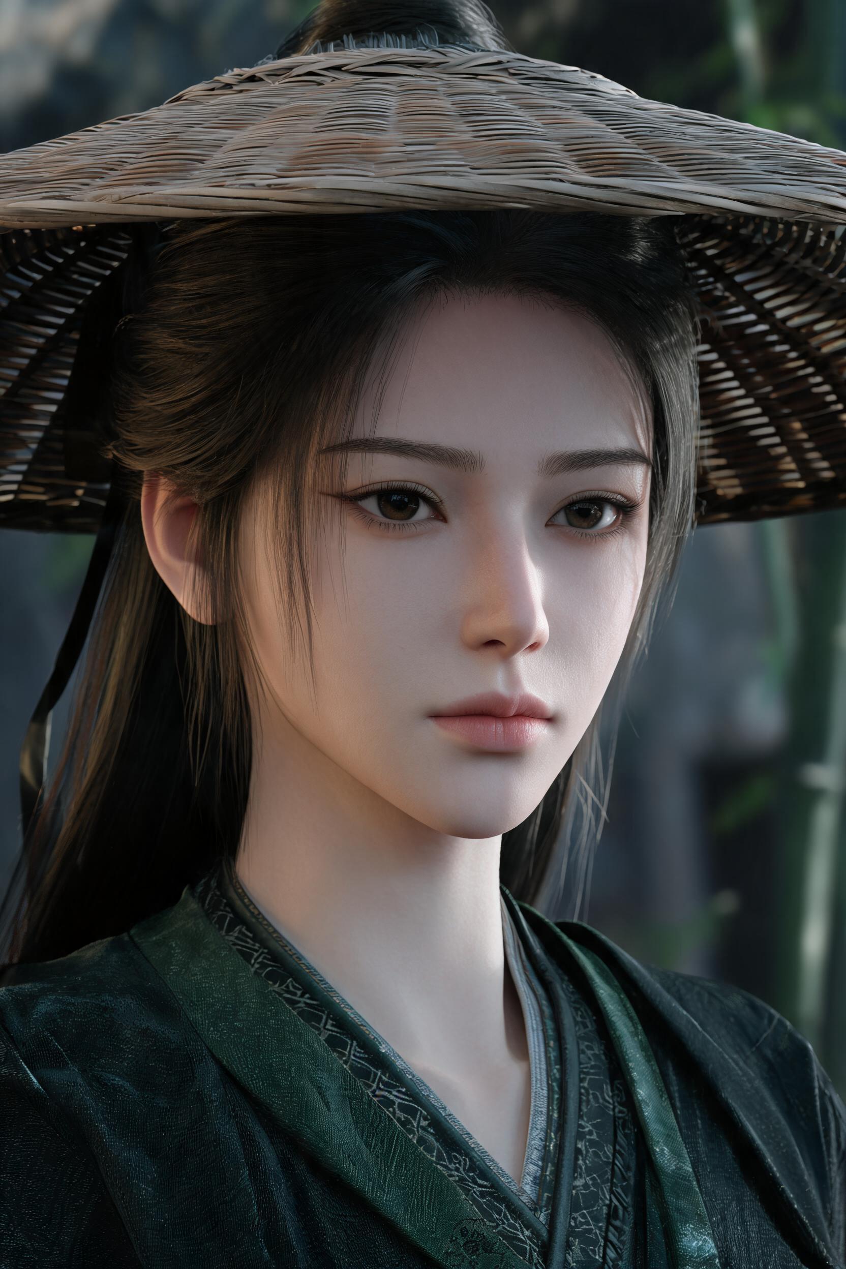 盘发斗笠·游方侠女