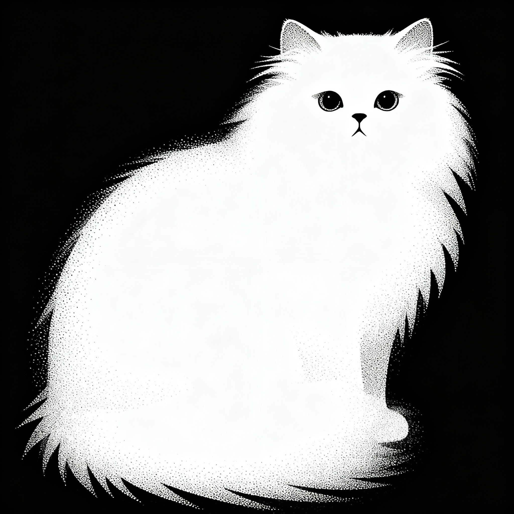极简波斯猫·丝网印刷